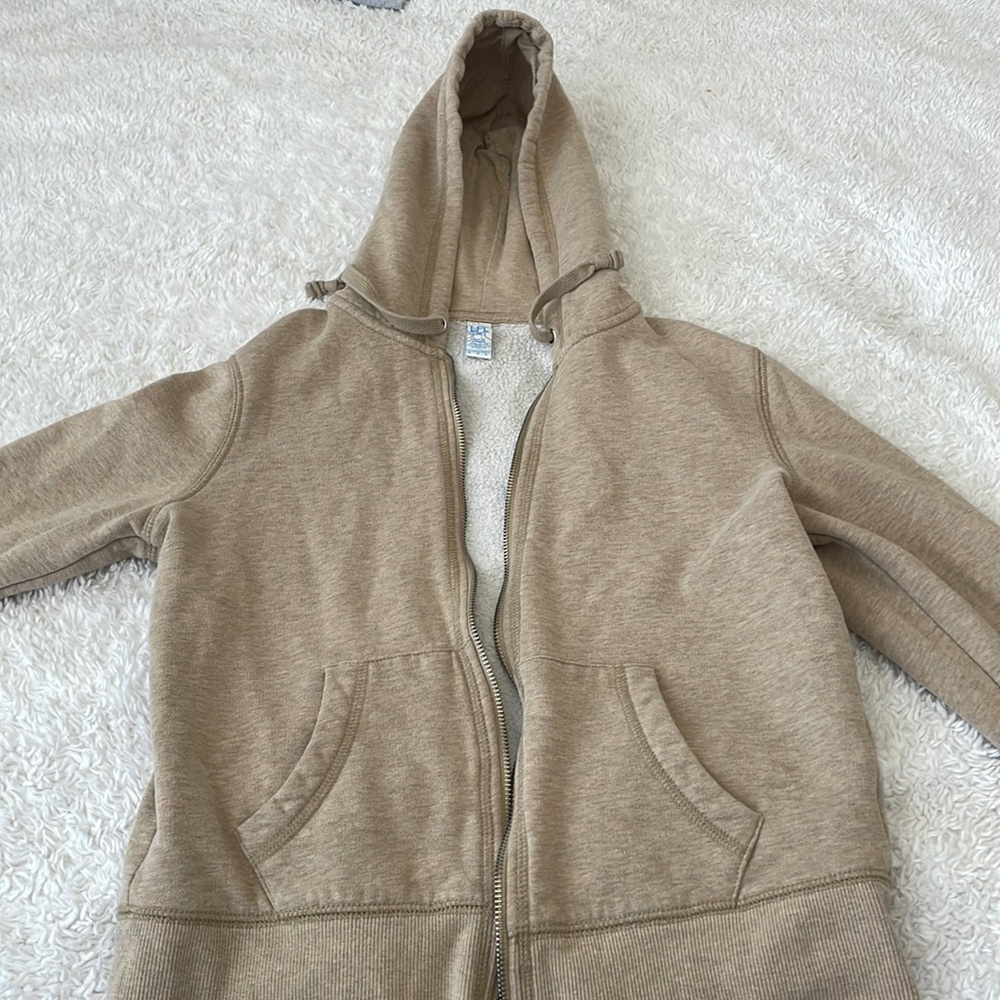 Beige/Brown Zip Up Hoodie